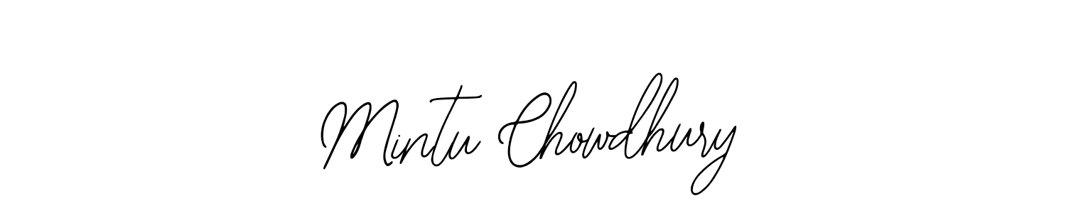 How to make Mintu Chowdhury name signature. Use Bearetta-2O07w style for creating short signs online. This is the latest handwritten sign. Mintu Chowdhury signature style 12 images and pictures png
