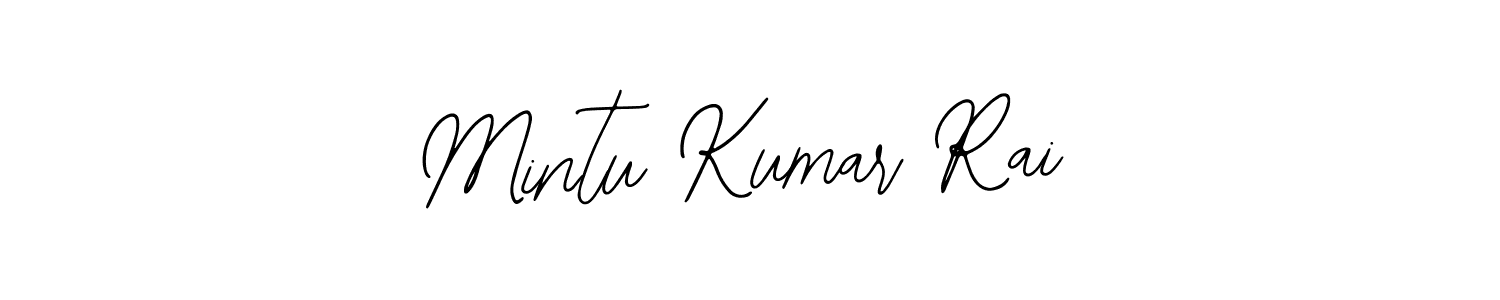 How to make Mintu Kumar Rai name signature. Use Bearetta-2O07w style for creating short signs online. This is the latest handwritten sign. Mintu Kumar Rai signature style 12 images and pictures png