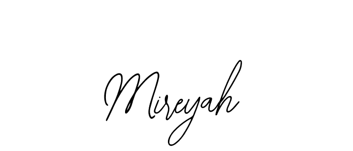 Design your own signature with our free online signature maker. With this signature software, you can create a handwritten (Bearetta-2O07w) signature for name Mireyah. Mireyah signature style 12 images and pictures png