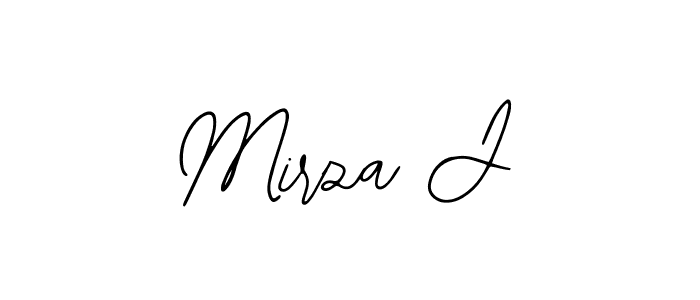 How to make Mirza J name signature. Use Bearetta-2O07w style for creating short signs online. This is the latest handwritten sign. Mirza J signature style 12 images and pictures png