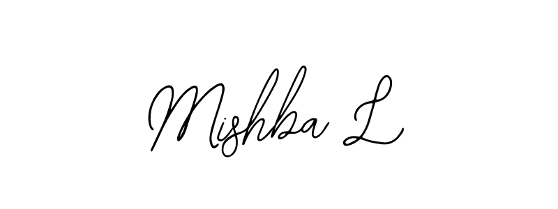 Design your own signature with our free online signature maker. With this signature software, you can create a handwritten (Bearetta-2O07w) signature for name Mishba L. Mishba L signature style 12 images and pictures png