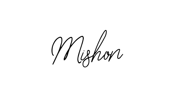 How to make Mishon name signature. Use Bearetta-2O07w style for creating short signs online. This is the latest handwritten sign. Mishon signature style 12 images and pictures png