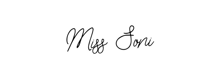 You should practise on your own different ways (Bearetta-2O07w) to write your name (Miss Soni) in signature. don't let someone else do it for you. Miss Soni signature style 12 images and pictures png