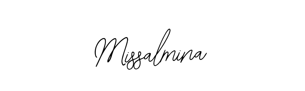 How to make Missalmina name signature. Use Bearetta-2O07w style for creating short signs online. This is the latest handwritten sign. Missalmina signature style 12 images and pictures png