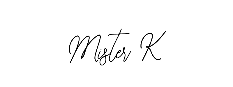 How to make Mister K name signature. Use Bearetta-2O07w style for creating short signs online. This is the latest handwritten sign. Mister K signature style 12 images and pictures png