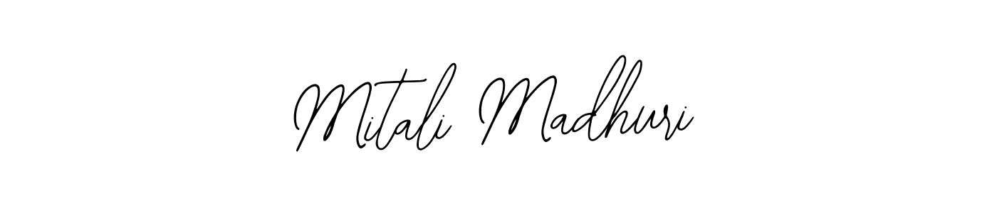 How to make Mitali Madhuri name signature. Use Bearetta-2O07w style for creating short signs online. This is the latest handwritten sign. Mitali Madhuri signature style 12 images and pictures png