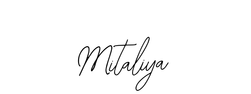 Use a signature maker to create a handwritten signature online. With this signature software, you can design (Bearetta-2O07w) your own signature for name Mitaliya. Mitaliya signature style 12 images and pictures png