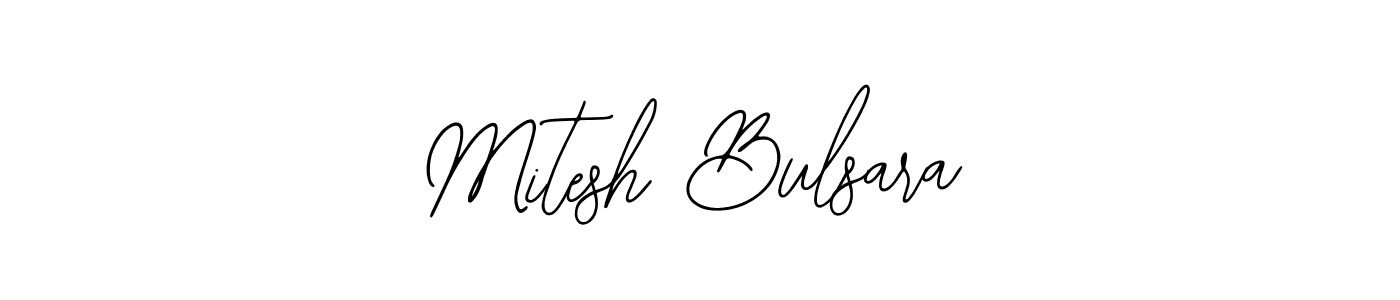 How to make Mitesh Bulsara name signature. Use Bearetta-2O07w style for creating short signs online. This is the latest handwritten sign. Mitesh Bulsara signature style 12 images and pictures png