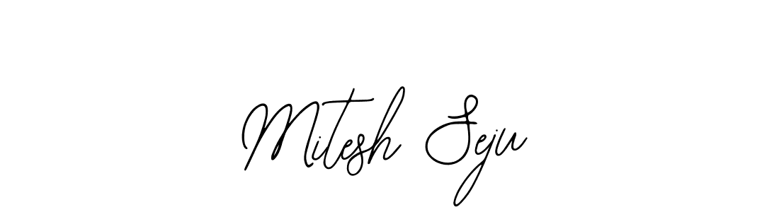 How to make Mitesh Seju name signature. Use Bearetta-2O07w style for creating short signs online. This is the latest handwritten sign. Mitesh Seju signature style 12 images and pictures png