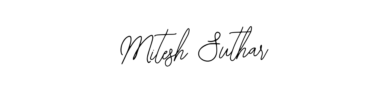 How to make Mitesh Suthar name signature. Use Bearetta-2O07w style for creating short signs online. This is the latest handwritten sign. Mitesh Suthar signature style 12 images and pictures png