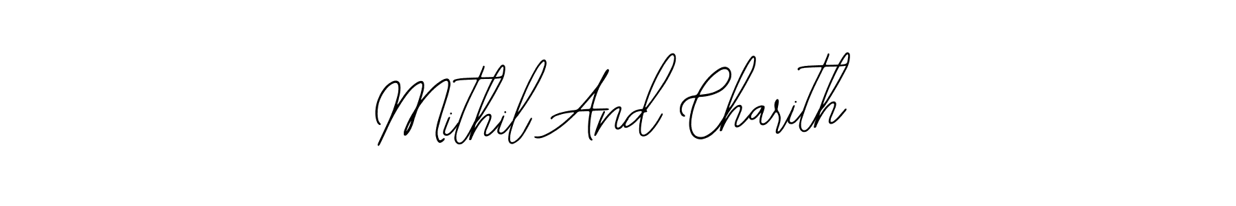 Use a signature maker to create a handwritten signature online. With this signature software, you can design (Bearetta-2O07w) your own signature for name Mithil And Charith. Mithil And Charith signature style 12 images and pictures png