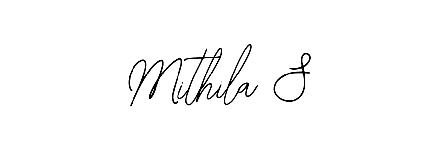 How to make Mithila S name signature. Use Bearetta-2O07w style for creating short signs online. This is the latest handwritten sign. Mithila S signature style 12 images and pictures png