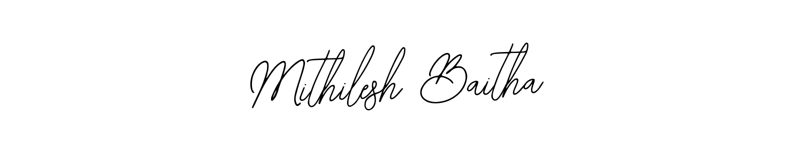 How to make Mithilesh Baitha name signature. Use Bearetta-2O07w style for creating short signs online. This is the latest handwritten sign. Mithilesh Baitha signature style 12 images and pictures png