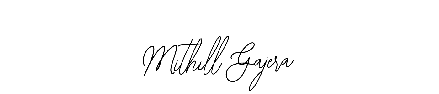 Bearetta-2O07w is a professional signature style that is perfect for those who want to add a touch of class to their signature. It is also a great choice for those who want to make their signature more unique. Get Mithill Gajera name to fancy signature for free. Mithill Gajera signature style 12 images and pictures png