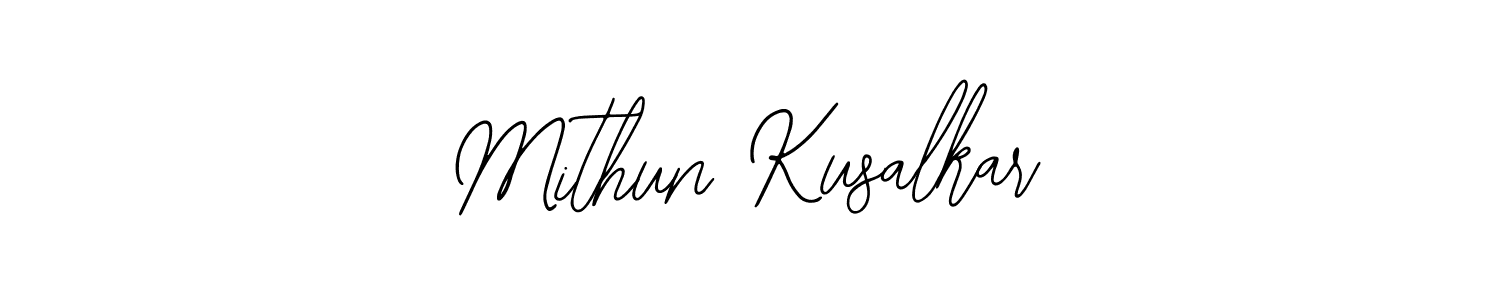 How to make Mithun Kusalkar name signature. Use Bearetta-2O07w style for creating short signs online. This is the latest handwritten sign. Mithun Kusalkar signature style 12 images and pictures png