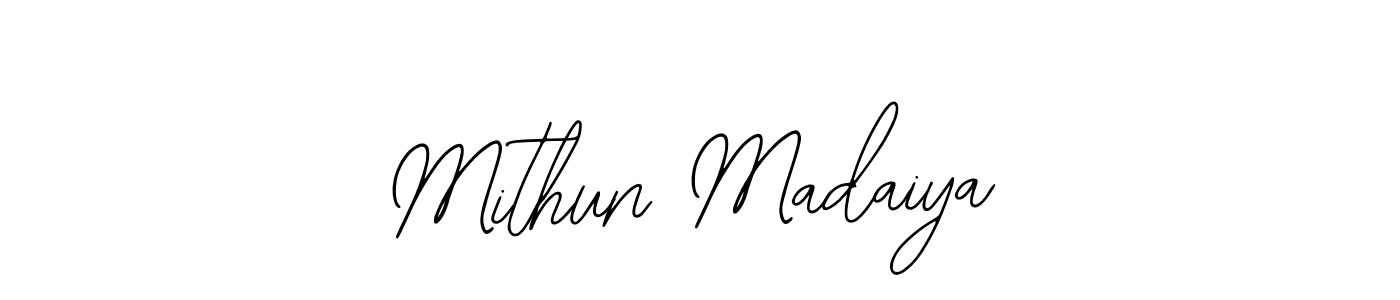 How to make Mithun Madaiya name signature. Use Bearetta-2O07w style for creating short signs online. This is the latest handwritten sign. Mithun Madaiya signature style 12 images and pictures png