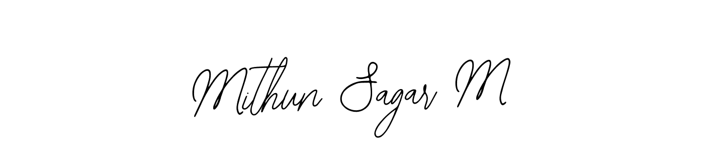 How to make Mithun Sagar M name signature. Use Bearetta-2O07w style for creating short signs online. This is the latest handwritten sign. Mithun Sagar M signature style 12 images and pictures png