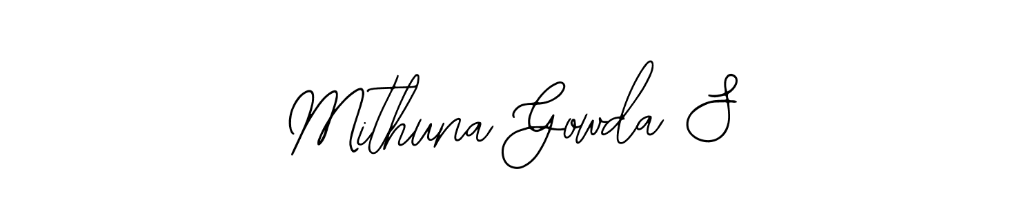 How to make Mithuna Gowda S name signature. Use Bearetta-2O07w style for creating short signs online. This is the latest handwritten sign. Mithuna Gowda S signature style 12 images and pictures png