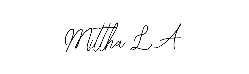 Create a beautiful signature design for name Mittha L A. With this signature (Bearetta-2O07w) fonts, you can make a handwritten signature for free. Mittha L A signature style 12 images and pictures png