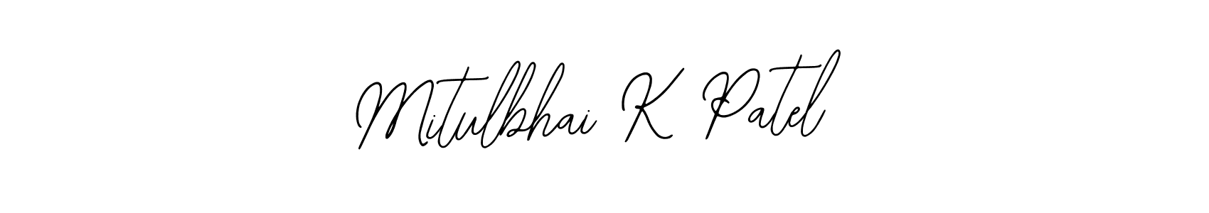 How to make Mitulbhai K Patel name signature. Use Bearetta-2O07w style for creating short signs online. This is the latest handwritten sign. Mitulbhai K Patel signature style 12 images and pictures png