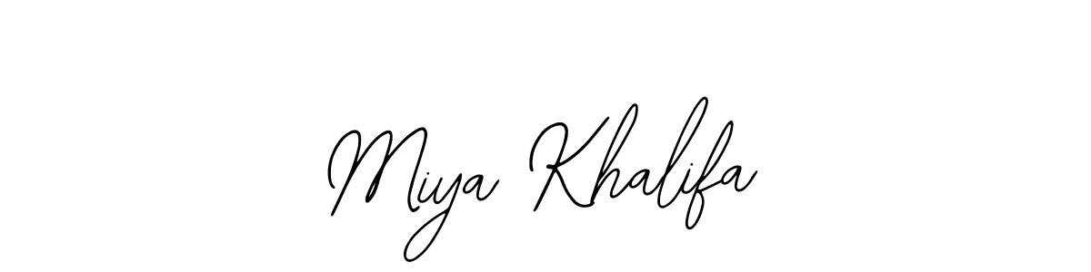 You should practise on your own different ways (Bearetta-2O07w) to write your name (Miya Khalifa) in signature. don't let someone else do it for you. Miya Khalifa signature style 12 images and pictures png