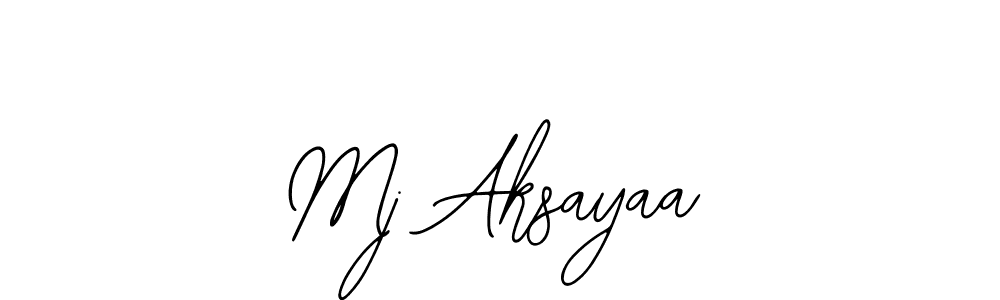 Bearetta-2O07w is a professional signature style that is perfect for those who want to add a touch of class to their signature. It is also a great choice for those who want to make their signature more unique. Get Mj Aksayaa name to fancy signature for free. Mj Aksayaa signature style 12 images and pictures png