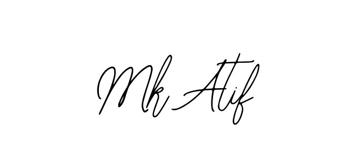 How to make Mk Atif name signature. Use Bearetta-2O07w style for creating short signs online. This is the latest handwritten sign. Mk Atif signature style 12 images and pictures png