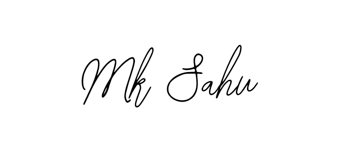 How to make Mk Sahu name signature. Use Bearetta-2O07w style for creating short signs online. This is the latest handwritten sign. Mk Sahu signature style 12 images and pictures png