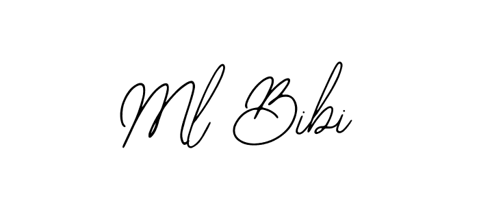 Bearetta-2O07w is a professional signature style that is perfect for those who want to add a touch of class to their signature. It is also a great choice for those who want to make their signature more unique. Get Ml Bibi name to fancy signature for free. Ml Bibi signature style 12 images and pictures png