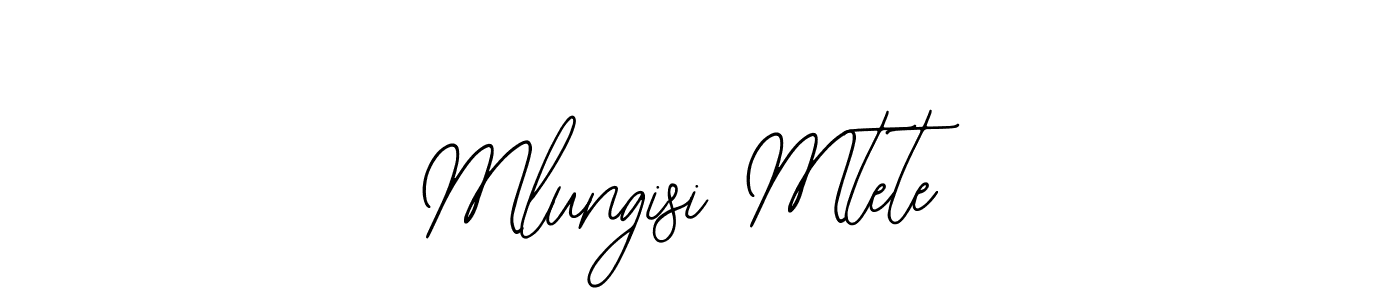 Make a short Mlungisi Mtete signature style. Manage your documents anywhere anytime using Bearetta-2O07w. Create and add eSignatures, submit forms, share and send files easily. Mlungisi Mtete signature style 12 images and pictures png