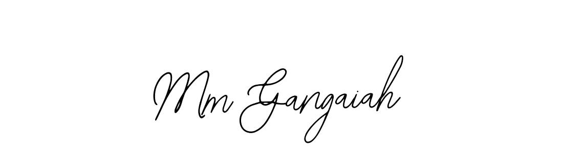 How to make Mm Gangaiah name signature. Use Bearetta-2O07w style for creating short signs online. This is the latest handwritten sign. Mm Gangaiah signature style 12 images and pictures png