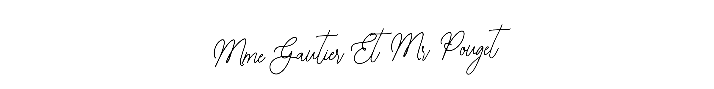 Use a signature maker to create a handwritten signature online. With this signature software, you can design (Bearetta-2O07w) your own signature for name Mme Gautier Et Mr Pouget. Mme Gautier Et Mr Pouget signature style 12 images and pictures png