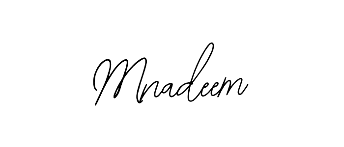 How to make Mnadeem name signature. Use Bearetta-2O07w style for creating short signs online. This is the latest handwritten sign. Mnadeem signature style 12 images and pictures png