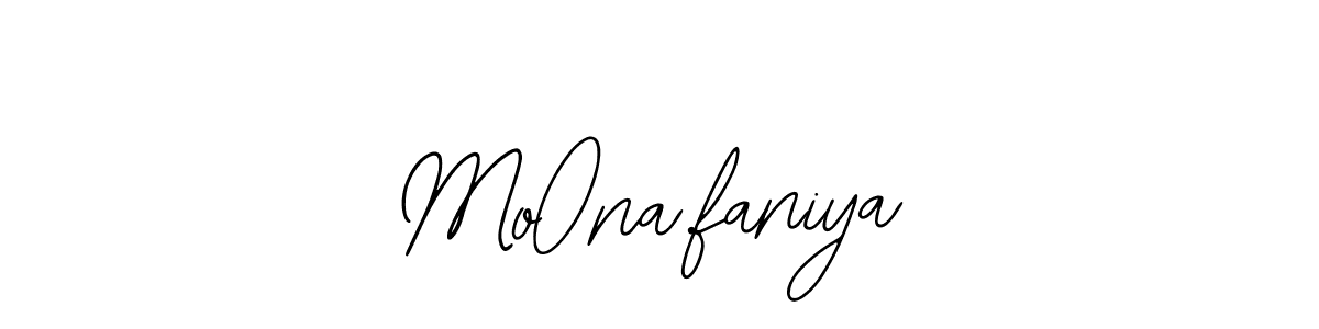 How to make Mo0na.faniya name signature. Use Bearetta-2O07w style for creating short signs online. This is the latest handwritten sign. Mo0na.faniya signature style 12 images and pictures png