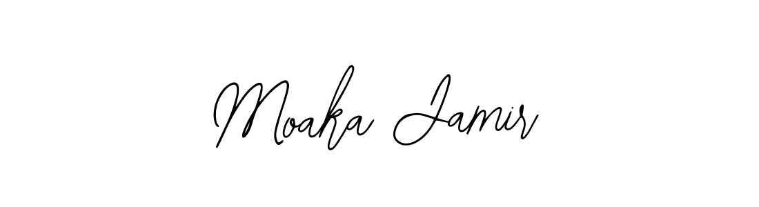 Use a signature maker to create a handwritten signature online. With this signature software, you can design (Bearetta-2O07w) your own signature for name Moaka Jamir. Moaka Jamir signature style 12 images and pictures png