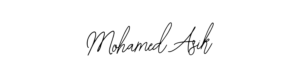 The best way (Bearetta-2O07w) to make a short signature is to pick only two or three words in your name. The name Mohamed Asik include a total of six letters. For converting this name. Mohamed Asik signature style 12 images and pictures png