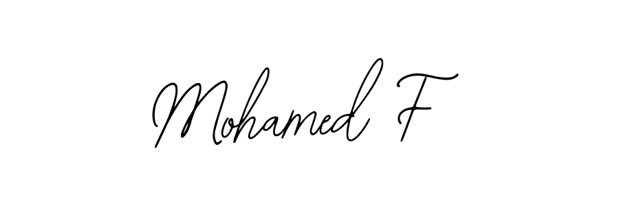 How to make Mohamed F name signature. Use Bearetta-2O07w style for creating short signs online. This is the latest handwritten sign. Mohamed F signature style 12 images and pictures png