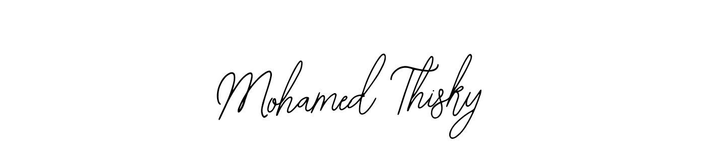 The best way (Bearetta-2O07w) to make a short signature is to pick only two or three words in your name. The name Mohamed Thisky include a total of six letters. For converting this name. Mohamed Thisky signature style 12 images and pictures png