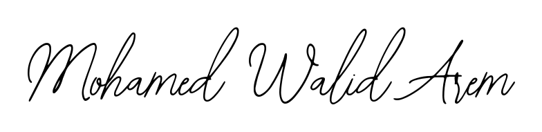 Designed for modern professionals: Mohamed Walid Arem name signature crafted with Bearetta-2O07w script. Ready for digital PDF workflows. Mohamed Walid Arem signature style 12 images and pictures png