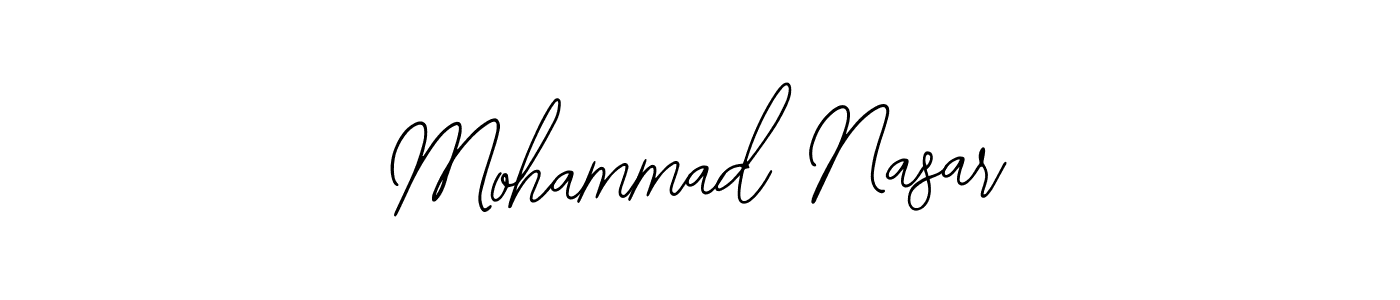 How to make Mohammad Nasar name signature. Use Bearetta-2O07w style for creating short signs online. This is the latest handwritten sign. Mohammad Nasar signature style 12 images and pictures png