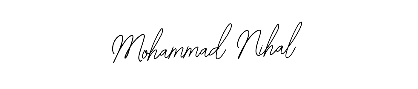 if you are searching for the best signature style for your name Mohammad Nihal. so please give up your signature search. here we have designed multiple signature styles  using Bearetta-2O07w. Mohammad Nihal signature style 12 images and pictures png