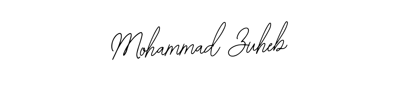How to make Mohammad Zuheb name signature. Use Bearetta-2O07w style for creating short signs online. This is the latest handwritten sign. Mohammad Zuheb signature style 12 images and pictures png