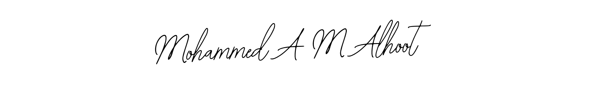 How to make Mohammed A M Alhoot name signature. Use Bearetta-2O07w style for creating short signs online. This is the latest handwritten sign. Mohammed A M Alhoot signature style 12 images and pictures png