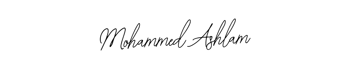 How to make Mohammed Ashlam name signature. Use Bearetta-2O07w style for creating short signs online. This is the latest handwritten sign. Mohammed Ashlam signature style 12 images and pictures png