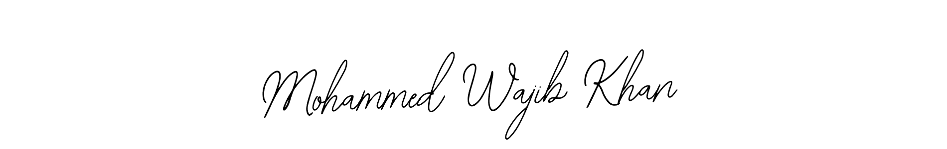 The best way (Bearetta-2O07w) to make a short signature is to pick only two or three words in your name. The name Mohammed Wajib Khan include a total of six letters. For converting this name. Mohammed Wajib Khan signature style 12 images and pictures png