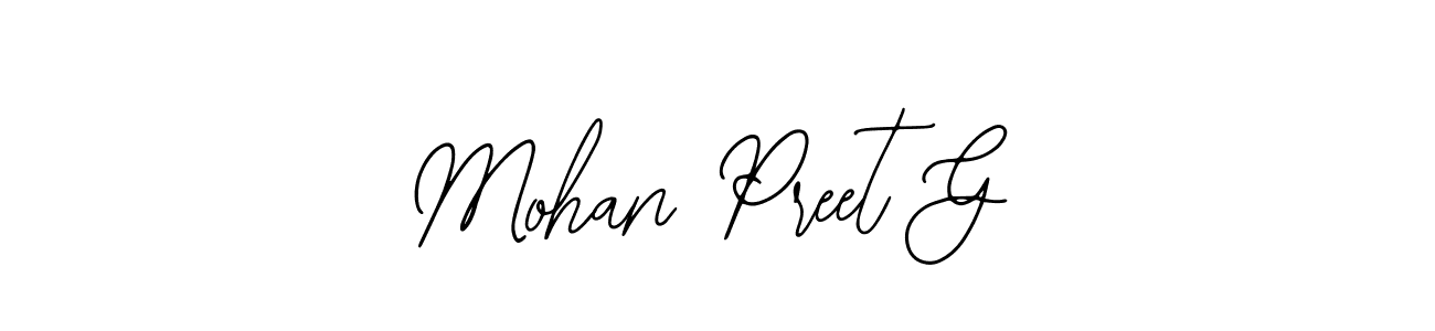 Also You can easily find your signature by using the search form. We will create Mohan Preet G name handwritten signature images for you free of cost using Bearetta-2O07w sign style. Mohan Preet G signature style 12 images and pictures png