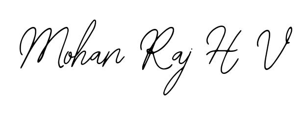 The best way (Bearetta-2O07w) to make a short signature is to pick only two or three words in your name. For converting this name Mohan Raj H V. Mohan Raj H V signature style 12 images and pictures png