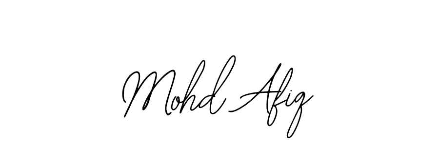 How to make Mohd Afiq name signature. Use Bearetta-2O07w style for creating short signs online. This is the latest handwritten sign. Mohd Afiq signature style 12 images and pictures png