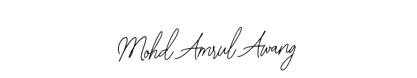 Bearetta-2O07w is a professional signature style that is perfect for those who want to add a touch of class to their signature. It is also a great choice for those who want to make their signature more unique. Get Mohd Amrul Awang name to fancy signature for free. Mohd Amrul Awang signature style 12 images and pictures png