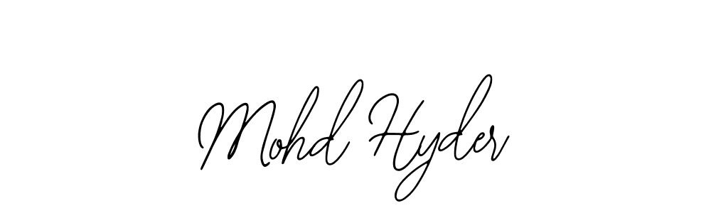 It looks lik you need a new signature style for name Mohd Hyder. Design unique handwritten (Bearetta-2O07w) signature with our free signature maker in just a few clicks. Mohd Hyder signature style 12 images and pictures png